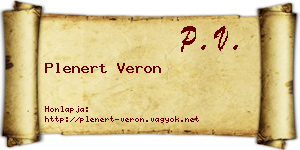 Plenert Veron névjegykártya